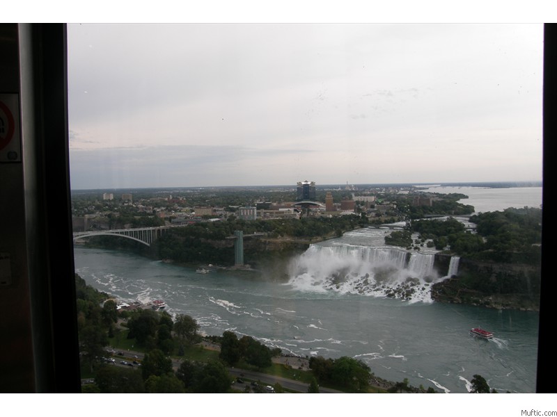 Going up, the Skylon Tower!